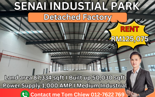Senai Detached Factory For Rent
