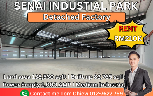 Senai Detached Factory For Rent
