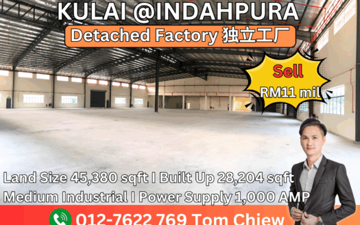 Kulai Detached Factory For Sale